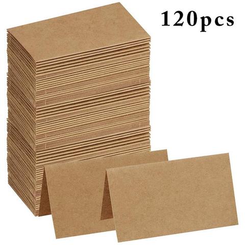 120pcs Vintage Blank Kraft Paper Table Number Name Card Place Cards Wedding Wedding Birthday Party Decoration Accessories ► Photo 1/6