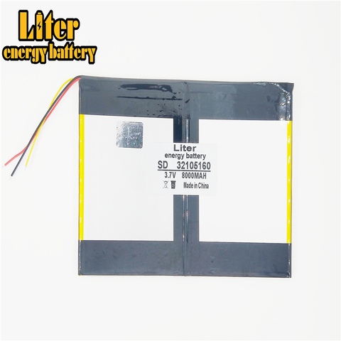 3 line 32105160 3.7V,8000mAH, LIIB (polymer lithium ion battery / ) Li-ion battery for tablet pc; V971,V972 quad core ► Photo 1/4