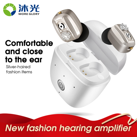 MoreGlory Digital  Hearing Aids Rechargeable Hearing Amplifier  with Charge Case for Moderate to Severe Hearing Loss ► Photo 1/6