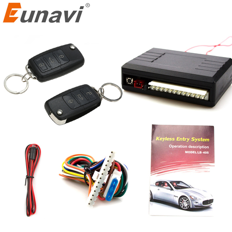 Eunavi Universal Car Auto Remote Central Control Kit Keyless Entry System LED Keychain Central Door Lock Locking Vehicle ► Photo 1/6