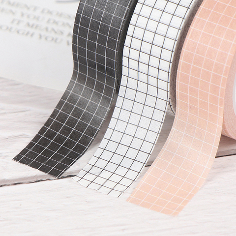 Grid Pattern Washi Tape - Set of 6 - Brown