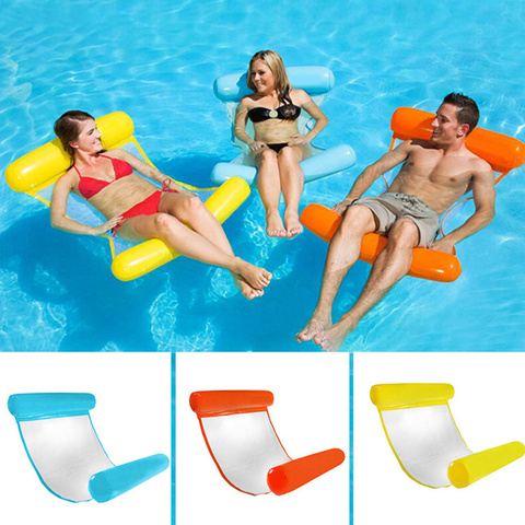Inflatable Water Hammock Floating Chair Summer Pool Lounge Water Amusement H