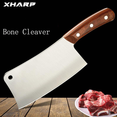 Thickened Bone Cleaver Knife Chef's Cooking Kitchen Knife Cutter 4Cr14 Stainless Steel Chopping Bone Butcher Rosewood Handle ► Photo 1/4