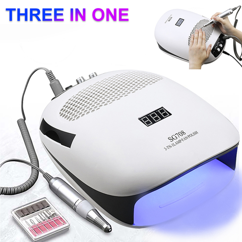 Full-featured 140W Manicure Machine With 30000Rpm Nail Drill Machine 80W Nail Lamp And 40W Vacuum Cleaner For Manicure Pedicure ► Photo 1/6