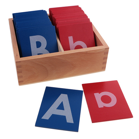 Wooden Montessori Sandpaper Alphabets Card Letter A-Z a-z Kids Learning Toys ► Photo 1/6
