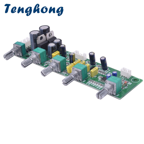 Tenghong NE5532 Subwoofer Preamplifier Tone Board 2.1 AC12V-15V Preamp Treble Bass Ultra low frequency Independent Adjustment ► Photo 1/6