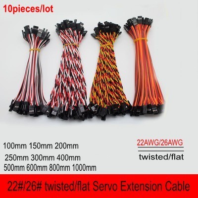 22# 22AWG 60cores Male to Male  Futata JR  Servo Extension Cables Twisted /Flat Wire Lead for RC Plane 10pieces/lot ► Photo 1/6