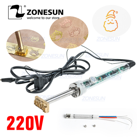 ZONESUN Leather Stamp Tool Heat Embosser soldering Iron Custom Logo Embossed Trademark Stamping Tools Leather Embossing Machine ► Photo 1/6