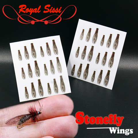 Royal Sissi 36pcs/bag realistic adult stonefly wings non-adhesive trout fishing dry fly tying materials pre-cut fly tying wings ► Photo 1/6