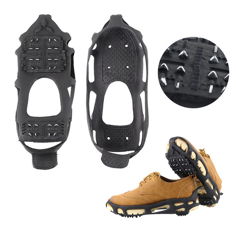 1 Pair 24 Tooth Ice Gripper Spike for Shoes Outdoor Anti Slip Climbing Snow Spikes Crampons Cleats Chain Claws Grips Boots Cover ► Photo 1/6