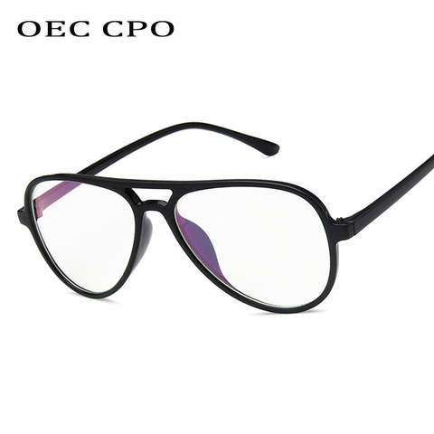 OEC CPO Fashion Vintage Clear Glasses Unisex Eyewear Pilot EyeGlass Optical Glasses Frame Transparent Lens O408 ► Photo 1/6