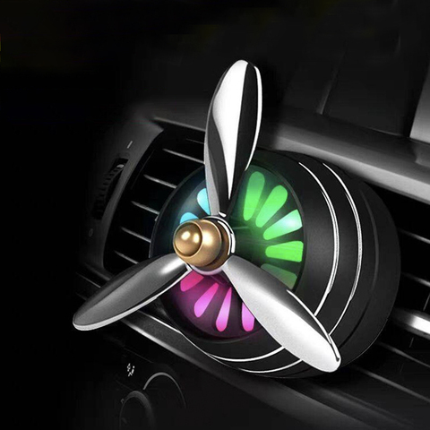 Air Freshener Car Perfume Smell Mini LED Conditioning Alloy Auto Vent Outlet Clip Fresh Fragrance Aromatherapy Atmosphere Light ► Photo 1/6