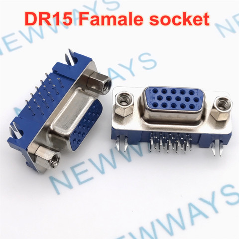 5PCS VGA Male Plug Socket DB15 15-Pin D-SUB 3 Rows Solder For Connector Adapter 