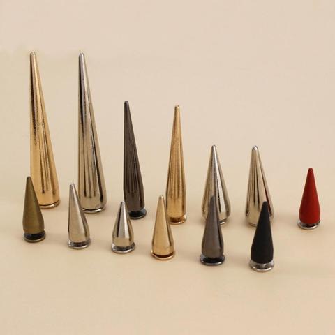 10pcs Solid Metal Screwback Cone Studs Bullet Spike Long Punk Rivets for Leather Craft Bag Garment Clothing Shoes DIY Decor ► Photo 1/6