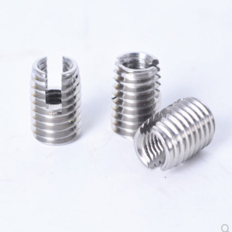 [M2-M20] Stainless Steel 302 Style Threaded Metal Thread Repair Insert Self Tapping Inserts Slotted Screw Threaded ► Photo 1/4
