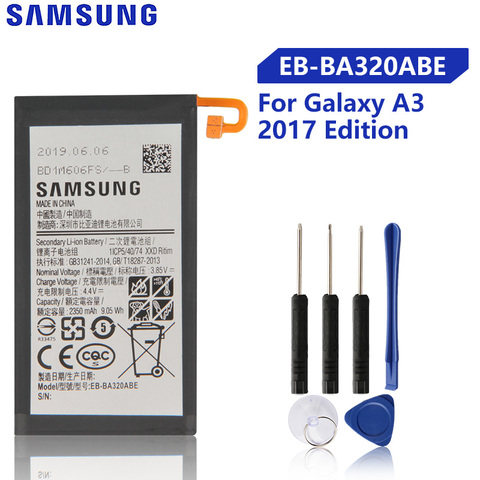 Original Replacement Samsung Battery For Galaxy A3 2017 A320 2017 Edition Genuine Phone Battery EB-BA320ABE 2350mAh ► Photo 1/6