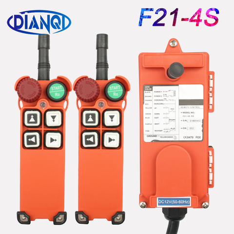 F21-4S 110V 12V 24V 220V 380V Industrial Wireless Radio remote controller crane switch pressure reset radio control crane switch ► Photo 1/4