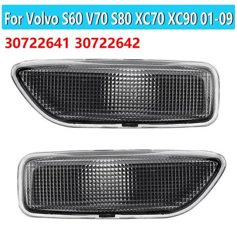 1Pair For Volvo S60 V70 S80 XC70 XC90 2001-2009 Turn signal light for Front Side Marker Light Lamp 30722641 30722642 No Bulbs ► Photo 1/6