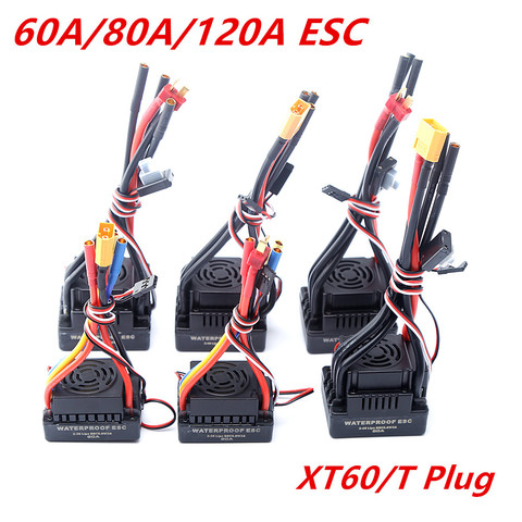 Upgrade Sensorless 60A 80A 120A S-80A S-120A Brushless Waterproof ESC Electric Speed Controller with 5.5V / 3A BEC for RC Car ► Photo 1/6