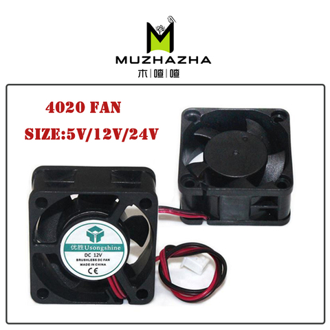 4020 5V 12V 24V DC Computer CPU Cooler Mini Cooling Fan 40MM 40x40x20mm Small Exhaust Fan for 3D Printer 2pin 40x40x20mm ► Photo 1/5