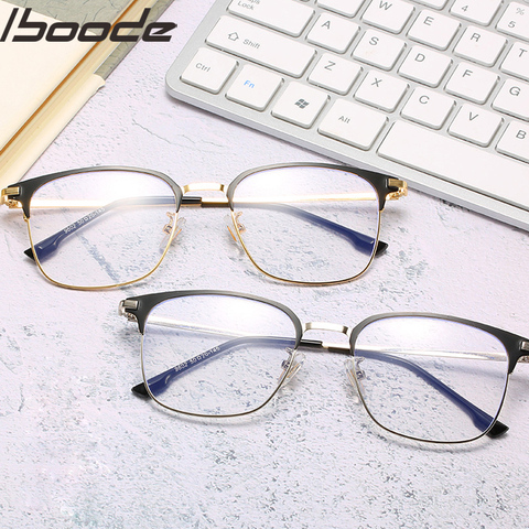 Iboode Myopia Glasses Women Men Retro Metal Frame Square Students Short Sight Eyewear for Unisex fashion brand design 2022 new ► Photo 1/6