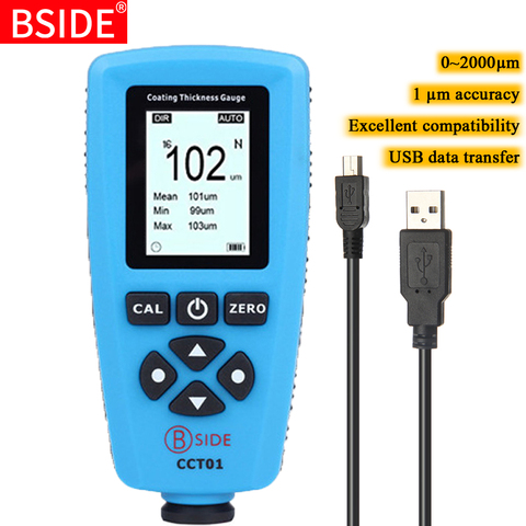 BSIDE CCT01 Digital Coating Thickness Gauge 1 micron Accuracy 0-2000um Car Paint Film Thickness Tester  Meter Measuring FE/NFE ► Photo 1/6