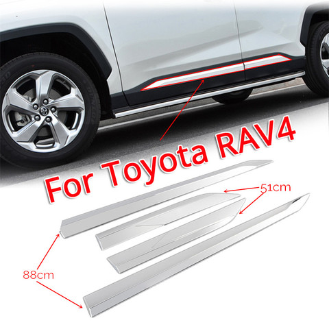 For Toyota RAV4 2019 2020 ABS Chrome Car Front Side Body Molding Trim Cover 2PCS