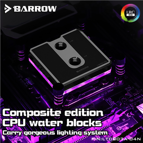 For Ryzen AM3/AM4 Composite CPU Water Blocks, POM/barss Top Optional, LRC 2.0 5v 3pin, Microwaterway Block,Barrow LTCP03A-04N ► Photo 1/4