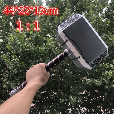 44cm Thor's Hammer Cosplay 1:1 Thor Thunder Hammer Figure Weapons Model Kids Gift Movie Role Playing Safety PU Material Toy ► Photo 1/6