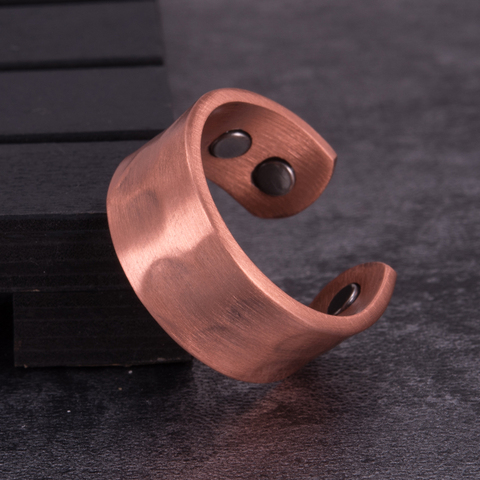 Pure Copper Men's Finger Ring Magnetic Bands Arthritis Pain Relief Rings for Men Adjustable Copper Ring Men Minimalist Jewelry ► Photo 1/6