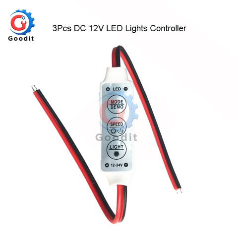 DC Dimmer LED Strip RGB Controller 12V 24V Single Color Mini Dimmer LED Controller for 5050 3528 5730 LED Strip Light ► Photo 1/6