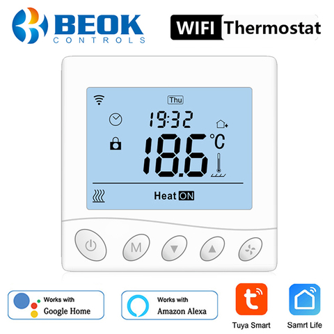 Beok 220V Tuya/Smart Life WiFI Thermostat for Water/Electric Floor Heating for Smart Home Control Work with Google Alexa ► Photo 1/6