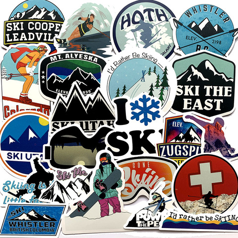 10/30/50Pcs Winter VSCO Ski skate Stickers Adventure Camping Forest For Skateboard Suitcase Helmet Car Styling Toy Decal Sticker ► Photo 1/5