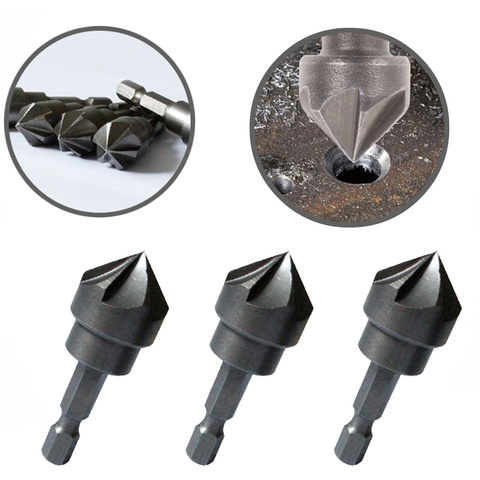 1PC 6 Flute 90 Degree Countersink Drill Chamfer Bit Cutter 1/4