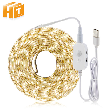 USB PIR Sensor LED Strip Motion Sensor LED Tape for DIY Under Bed Light Bedroom Washroom LED Night Light. ► Photo 1/6