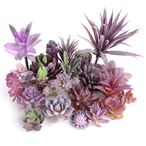 39Styles Purple Flocking Artificial Succulents Plants Home Garden Decoration DIY Plants Wall Flower Arrangement Fake Plants ► Photo 1/6