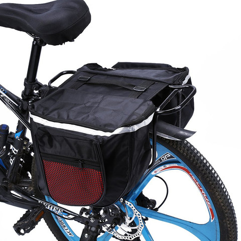 25L Waterproof Mountain Road Bicycle Bike Rack Back Rear Seat Tail Carrier Trunk Double Pannier Bag Back Rain Cover and Red ► Photo 1/6