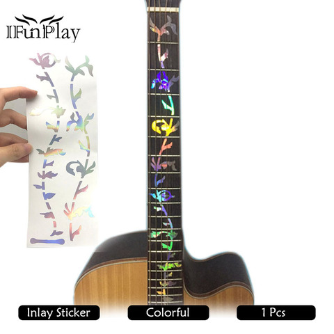 DIY Tree of Life Electric Acoustic Guitar Bass Inlay Sticker Ultra Thin Fretboard Decal Colorful Reflective Sticker Guitar Part ► Photo 1/1