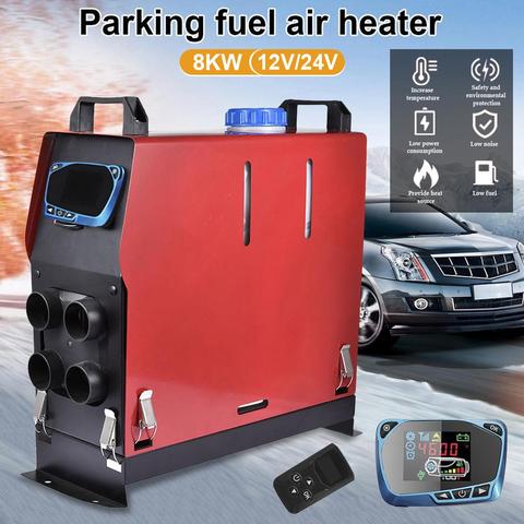 12V 24V 8kw Parking Fuel Heater Autonomous Heater LCD Air Diesel Integrated Ignition Copper Heater For Cars Motorhome RV Garage ► Photo 1/6