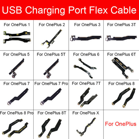 USB Charging Flex Cable For Oneplus 1+1 2 X 3 3T 5 5T 6 6T 7 78 8T pro USB Charger Port Connector Flex Cable Repair Replacement ► Photo 1/6