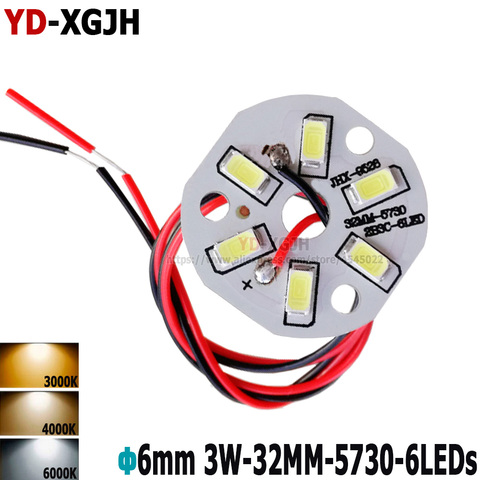 3W 32mm SMD Brightness SMD Light Board Led Lamp Panel welded 30cm wire led pcb SMD 5730 lamp source For pendant crystal lamp ► Photo 1/6