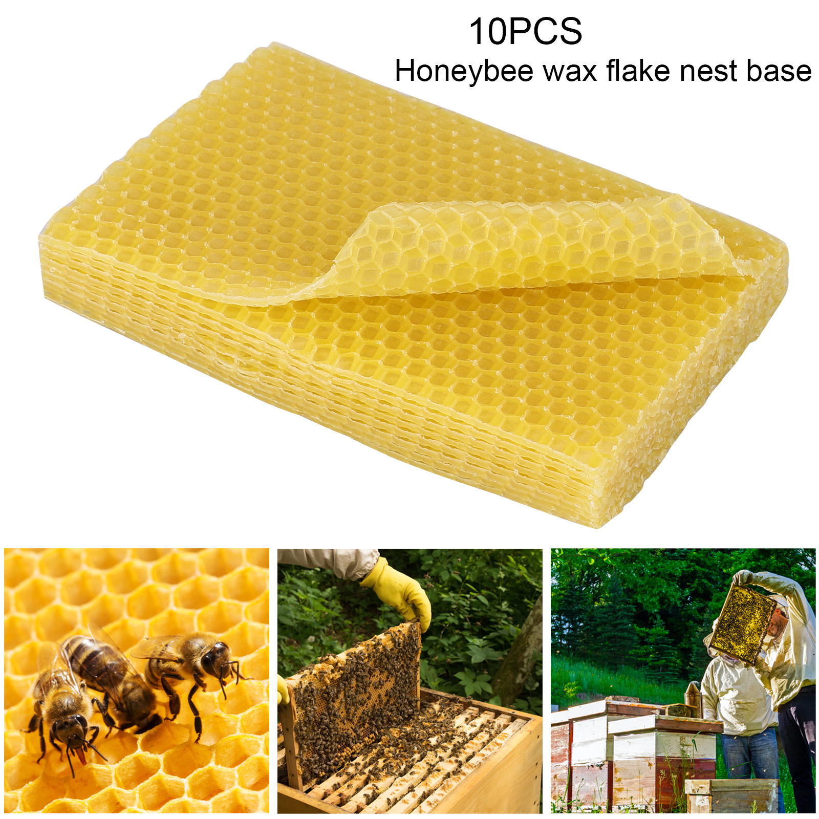 10pcs Bee Wax Foundation Bee Hive Wax Frames Base Sheets Bee Comb