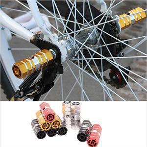 2pcs/Pair New Aluminum Nonslip MTB Bike Bicycle Pedal Front Rear Axle Foot Pegs BMX Footrest Lever Cylinder Bike Accessories ► Photo 1/4