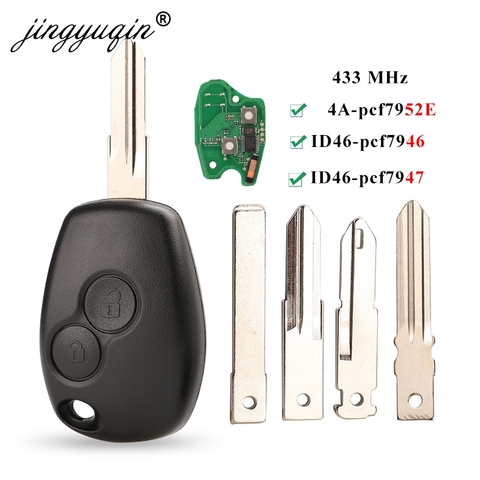 jingyuqin10x 2BTNRemote Car Key For Renault Duster Modus Clio 3 Twingo DACIA Logan Sandero 433Mhz PCF7947 PCF7946 pcf7952E Chip ► Photo 1/5