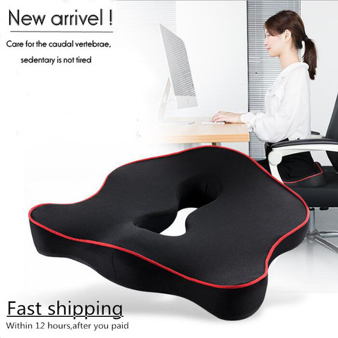 Memory Foam Seat Cushion,Lower Back Support,Chair Pillow for Sciatica,  Coccyx, Back & Tailbone Pain Relief - Orthopedic Chair Pad for Support in