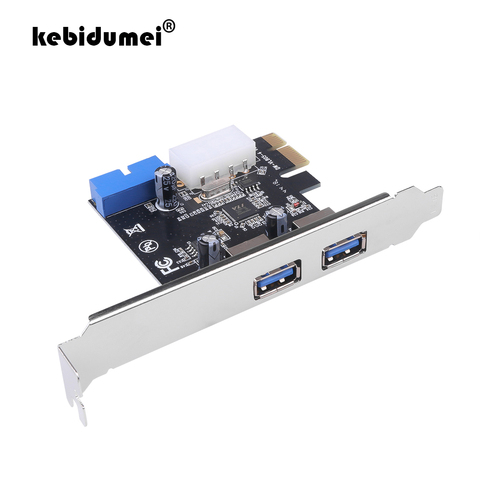 kebidumei High Quality USB 3.0 PCI-E Expansion Card Adapter External 2 Port USB3.0 Hub Internal 20pin Connecter PCI-E Card ► Photo 1/6