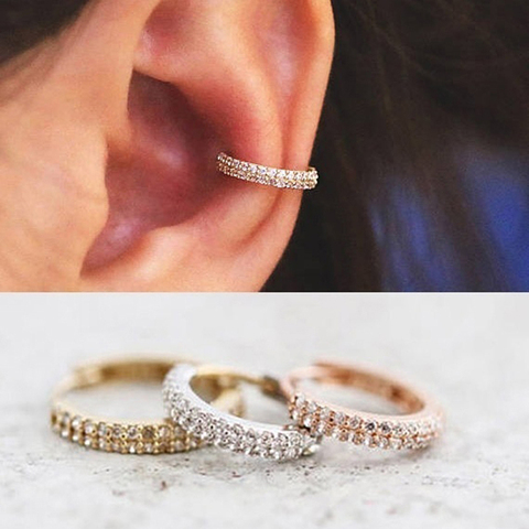 1 Pair/Gold / Rose Gold Color Rhinestone Smalle Small Earring Snug Piercing Cartilage Earring Daith Conch Rook Snug Ear Piercing ► Photo 1/6