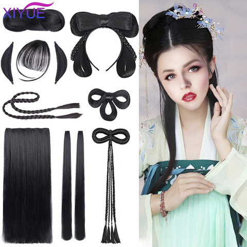 XIYUE Hanfu wig costume fairy fairy wig bag ancient style croissant hair bun lazy hair package hair pad hair set ► Photo 1/5