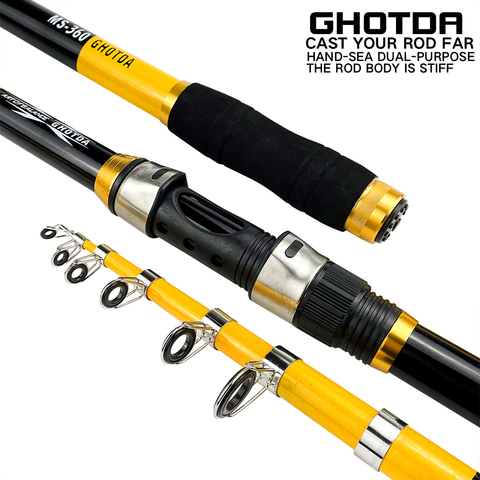 GHOTDA 2.1M -3.6M Carp Fishing Rod feeder Hard Carbon Fiber Telescopic Fishing Rod Fishing Pole ► Photo 1/6