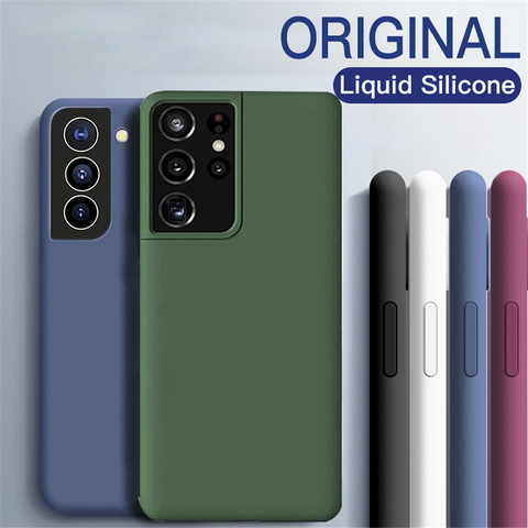 For Samsung S21 Ultra Plus S 21 Ultra Plus Case Liquid Silicone Soft TPU Ultra thin Cover For Galaxy S21 Ultra Plus S 21 Ultra ► Photo 1/6